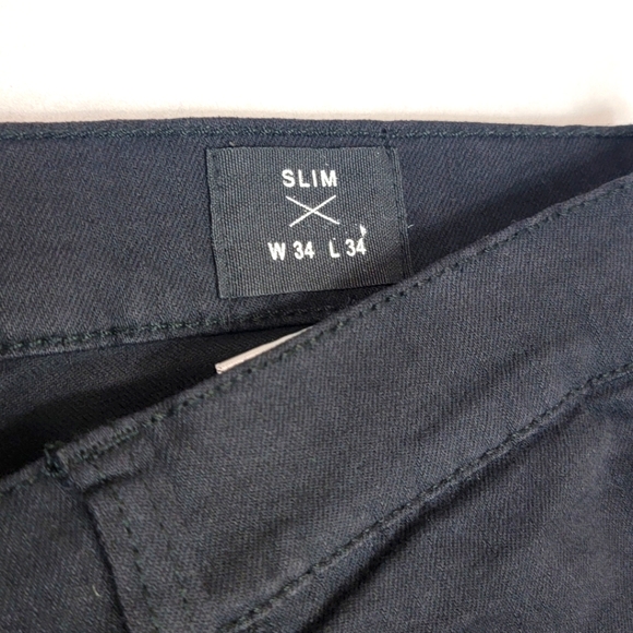 Men's Ring of Fire Black Slim Fit Distressed Denim Jeans Size 34X34. #452 - Picture 5 of 9